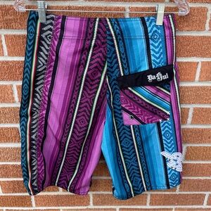 Da Hui Men's Size 28 Multicolor Island Style Tribal Surfing Hawaiian Board Short